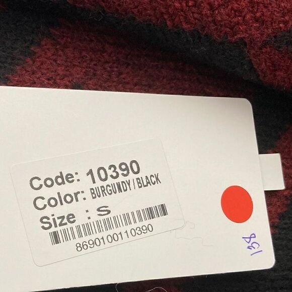 Toda Bela S Burgundy Red Houndstooth Cardigan Sweater Jacket Art To Wear… - Picture 6 of 8